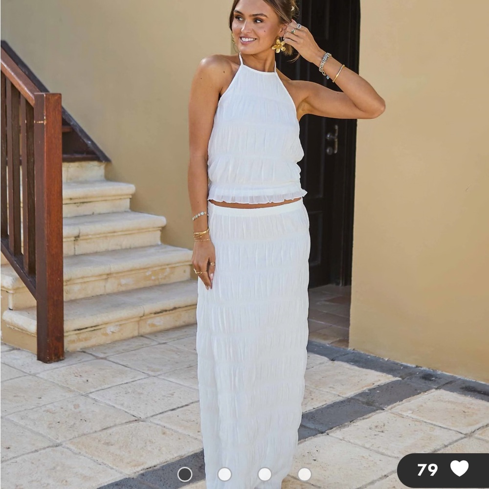 South Beach x Misha Grimes ruched tiered maxi beach skirt set